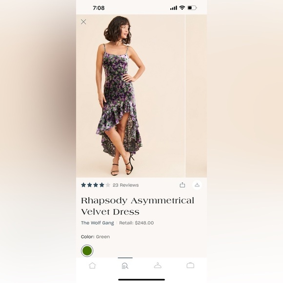 Anthropologie The Wolf Gang Rhapsody assemetrical burnout velvet dress, goth - Picture 5 of 5